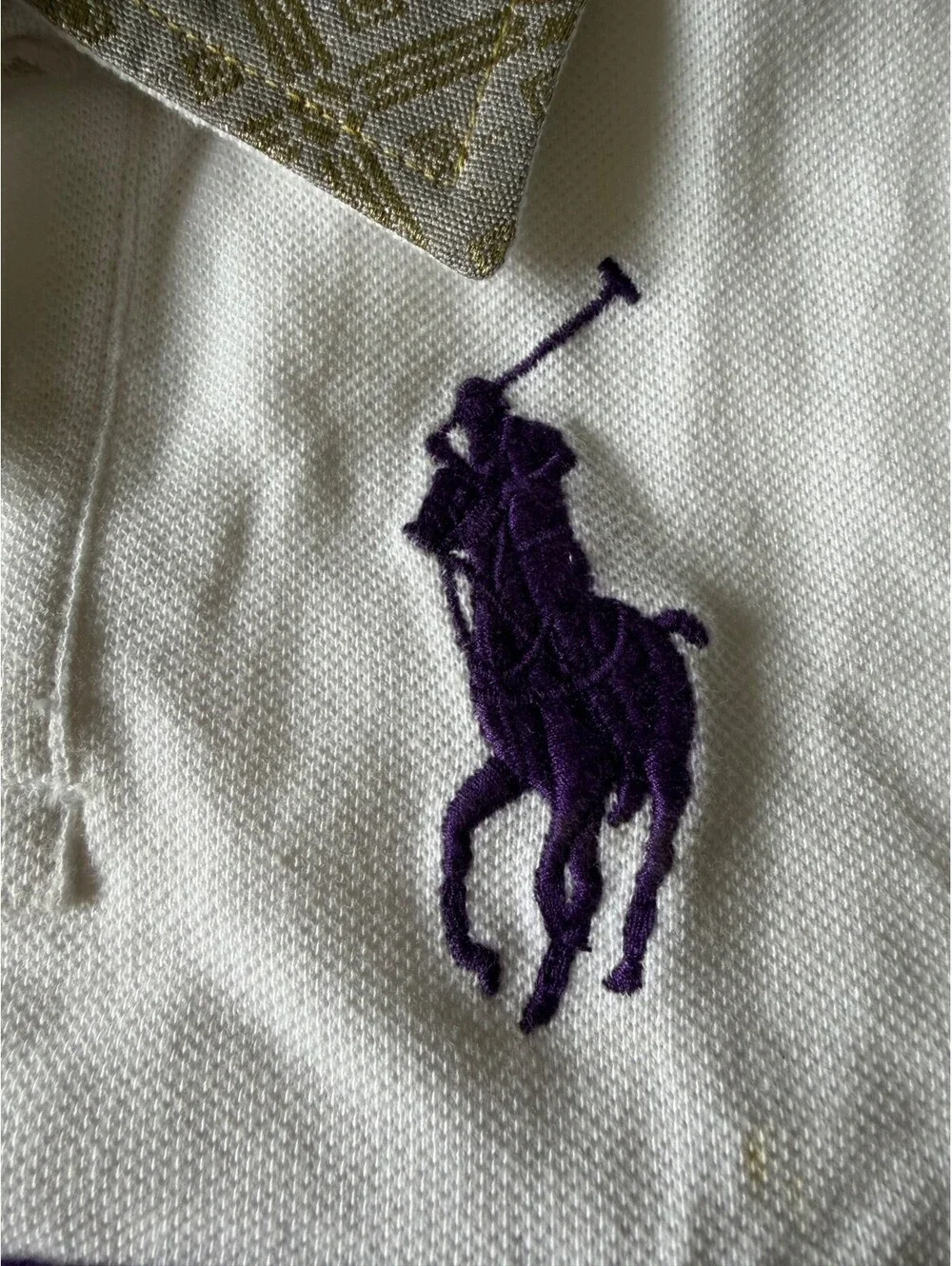 NWT Polo Ralph Lauren Toddler Boys Big Pony Brocade Polo Shirt White Gold Sz 2